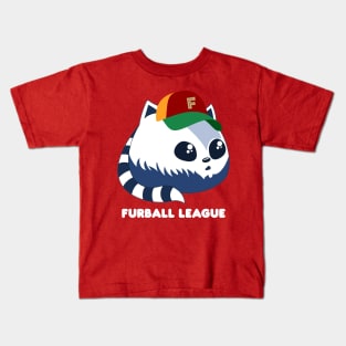 Furball League Fluffy Blue Cat Kids T-Shirt